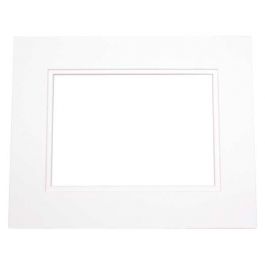 Passepartout Dubbel tjock Vit/Vit 40,6x50,8cm med 27x34,6cm Fönster (10 st) [MD20151]