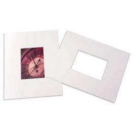 Passepartout Dubbel tjock Vit 27,9x35,6cm med 11,4x16,5cm Fönster (25 st) [MS31003]