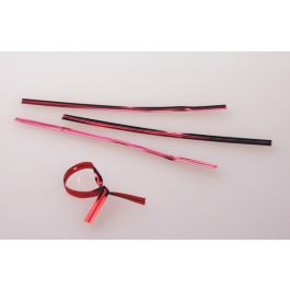 Säcktråd remsor 10,2x0,4cm Röd Metallisk Plast (1000 st) [TT4MR]
