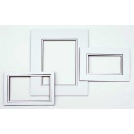 Passepartout Dubbel tjock Vit/Svart 40,6x50,8cm med 27x34cm Fönster (10 st) [MD20195]