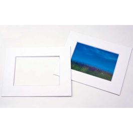 Passepartout Dubbel tjock Vit/Vit Kärna 19,4x24,5cm Fönster - Yttre storlek 27,9x35,6cm (10 st) [MT20002]