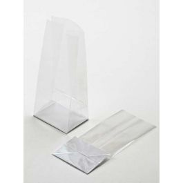 Cellofanpåsar med botten Kristallklart 5,1x5,1x21cm med pappersinsats (100 st) [FGPB11]