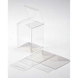 Plastlådor 7,6x7,6x10,2cm Kristallklart med automatisk Botten (25 st) [PLB102]