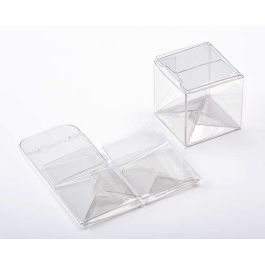 Plastlådor 3,8x3,8x3,8cm Kristallklart med automatisk Botten (25 st) [PLB103]