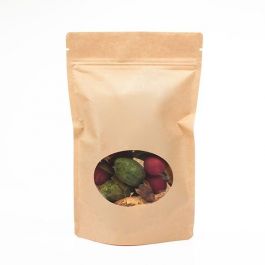 Stå upp påsar Kraft med oval Fönster 15x9x23cm | 312 gram (100 st) [ZBGO7K]