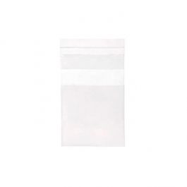 Plastpåsar 4,1x3,8cm Transparent med Tejpremsa (100 st) [B1X1]