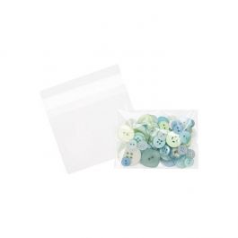 Plastpåsar 9x6,5cm Transparent med Tejpremsa (100 st) [B3X2T]