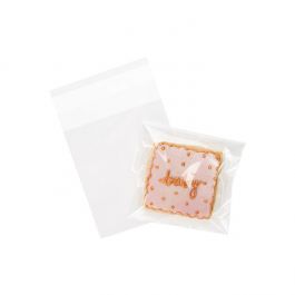 Plastpåsar 9,5x10,5cm Transparent med Tejpremsa (100 st) [B3X4]
