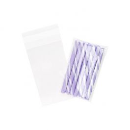 Plastpåsar 8,5x14,5cm Transparent med Tejpremsa (100 st) [B3X5T]