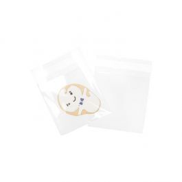 Plastpåsar 11,9x11,7cm Transparent med Tejpremsa (100 st) [B44M]
