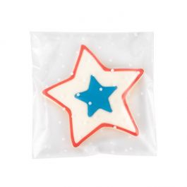 Plastpåsar 12,7x12,7 cm med prickar, peal and seal (100 st) [B55FD]
