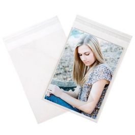Plastpåsar 14x18,5cm Transparent med Tejpremsa (100 st) [B75]