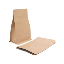 Blockbottom kaffepåse Kraft 12,7x7,9x20,3cm (50 st) [BBC2K]