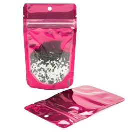 Stå upp påsar Transparent/Fuchsia 7,9x5,1x13cm | 28 gram (100 st) [ZBGB1FS]