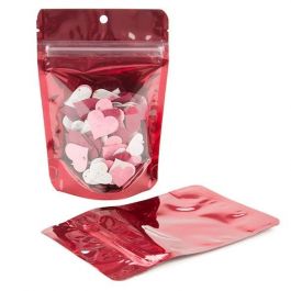 Stå upp påsar Transparent/Röt 10,2x6x15,2cm | 57 gram (100 st) [ZBGB2RD]