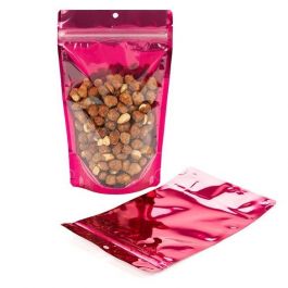 Stå upp påsar Transparent/Fuchsia 13x7,9x20,6cm | 57 gram (100 st) [ZBGB3FS]