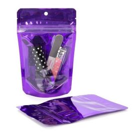 Stå upp påsar Transparent/Violet 10,2x6x15,2cm | 57 gram (100 st) [ZBGB2VL]