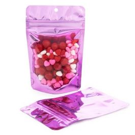 Stå upp påsar Transparent/Roze 10,2x6x15,2cm | 57 gram (100 st) [ZBGB2PK]