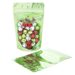 Stå upp påsar Transparent/Grön 13x7,9x20,6cm | 57 gram (100 st) [ZBGB3GR]