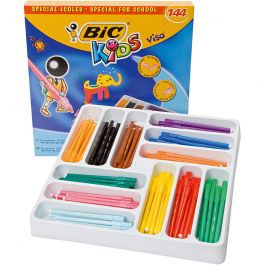 BIC Visa Smal Tuschpenna, spets 0,7 mm, mixade färger, 12x12 st., 144 st./ 1 förp. [HOB-393144]