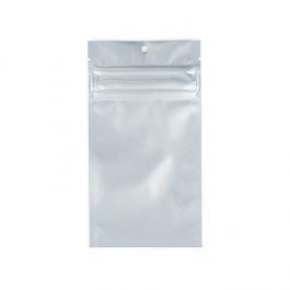 Blixtlåspåsar med barnskyddad dragkedja Matte Silver 7,6x11,4 cm (100 st) [CRHZB3MS]