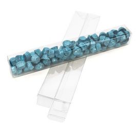 Plastlådor 5,2x5,2x43,2cm Kristallklart med automatisk Botten (25 st) [FPLB350]