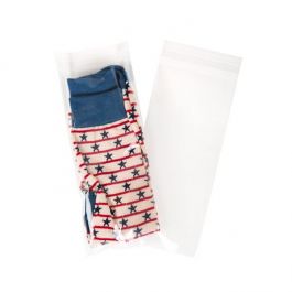 Plastpåsar 11x24cm Transparent med Tejpremsa (100 st) [B49]