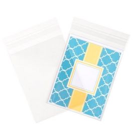 Plastpåsar 17,3x12,7cm Transparent med Tejpremsa (100 st) [B56]