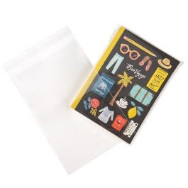 Plastpåsar 14,3x21cm Transparent med Tejpremsa (100 st) [B58]