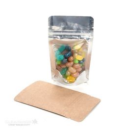 Stå upp påsar Transparent/Kraft 17x9x28,5cm | 340 gram (100 st) [ZBGK4]