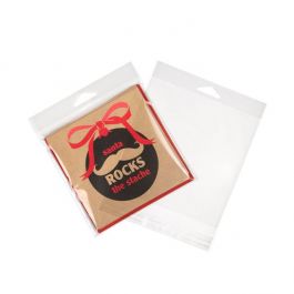 Cellofanpåsar med Eurohål 14,4x14,1cm Transparent med Tejpremsa (100 st) [HB5X5M]