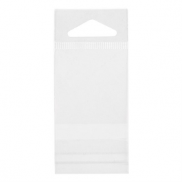 Cellofanpåsar med Eurohål 4,5x4,5cm Transparent med Tejpremsa (100 st) [HB1]