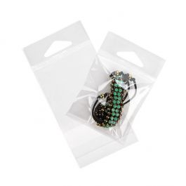 Cellofanpåsar med Eurohål 6,4x6,7cm Transparent med Tejpremsa (100 st) [HB2X2]