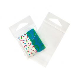 Cellofanpåsar med Eurohål 5,1x5,1cm laminerade och Transparent med Tejpremsa (500 st) [J1LAM]