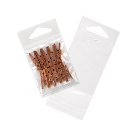 Cellofanpåsar med Eurohål 5,1x6,4cm laminerade och Transparent med Tejpremsa (500 st) [J2LAM]
