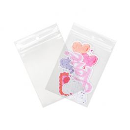 Zippåsar med häng hål 7,5x10cm Kristallklart PP 100 mikron (100 st) [Z4R34]