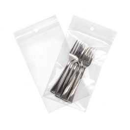 Zippåsar med häng hål 7,5x12,5cm Kristallklart PP 100 mikron (100 st) [Z4R35]