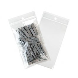 Blixtlåspåsar med häng hål och lufthål 7,5x12,5cm Kristallklart PP 50 mikron (100 st) [ZR35V]
