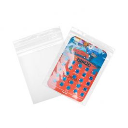 Blixtlåspåsar med häng hål 20,5x25,5cm Kristallklart PP 50 mikron (100 st) [ZR810]