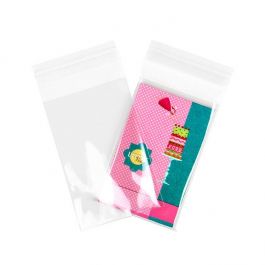 Plastpåsar 8,5x13cm Transparent med Tejpremsa (100 st) [B3]