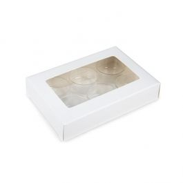 Vit Kraft Artisan Candy Box Set, rund insats 7x2.1x10.3 cm (25 st) [CNDYR274W]