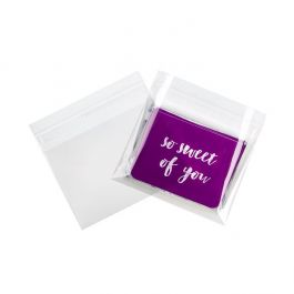 Plastpåsar 13,2x9,5cm Transparent med Tejpremsa (100 st) [B35]
