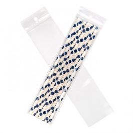 Zippåsar med häng hål 5x20,5cm Kristallklart PP 100 mikron (100 st) [Z4R28]