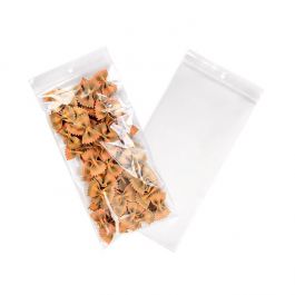 Blixtlåspåsar med häng hål 12,5x25,5cm Kristallklart PP 50 mikron (100 st) [ZR510]