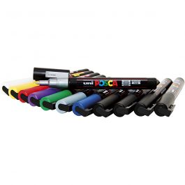 Posca Marker , mixade färger, nr. PC-3M, spets 0,9-1,3 mm, 12 st./ 1 förp. [HOB-384095]