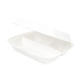 Menybricka med lock Sugarcane 3 utrymmen 25x20x7.5 cm (200 st) [GB-DFC01337]