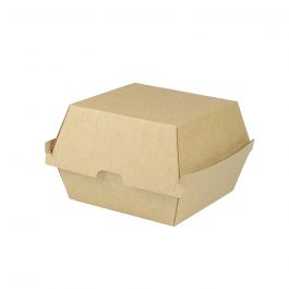 Lådor för hamburgare för take away Kartong 13x14x8 cm Brun (250 st) [GB-DFC04285]