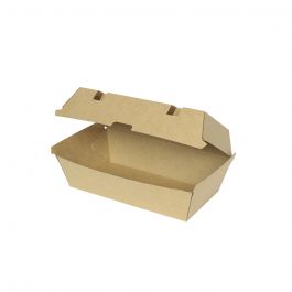Take-away lådor kartong 21.4x11.4x8.5 cm brun (200 st) [GB-DFC04305]