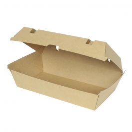 Lådor för take-away Kartong med lock 24,8x13x7,5 cm Brun (200 st) [GB-DFC04325]