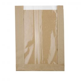 Papperspåsar med fönster, bruna 20 + 5x26,7 cm (500 st) [GB-DRE02231]